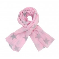 Krasilnikoff Schal Tuch pink graue Sterne 200 x 70 cm