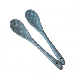 Krasilnikoff Happy Spoons Löffel hellblau mit Punkten Porzellan